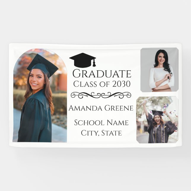 Modern Graduation Photo Collage Banner (Horizontal)