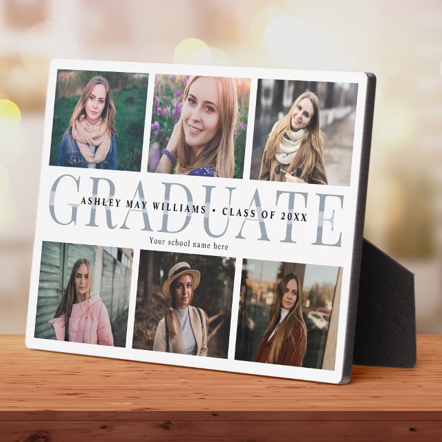 Modern Graduation Photo Collage Chic Keepsake Plaque (Creator Uploaded)