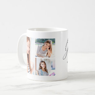 Modern Graduation Photo Collage Class of 2021 Name Coffee Mug