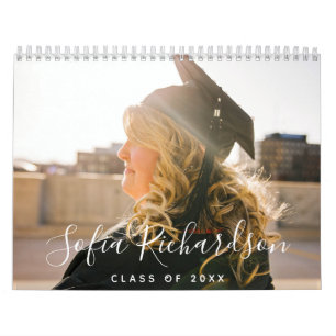 Modern Graduation Photo Minimalist Custom Calendar