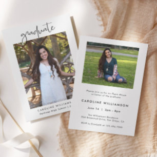 Modern Graduation Photo Open House Invitation