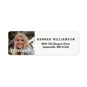 Modern Graduation Photo Return Address Labels