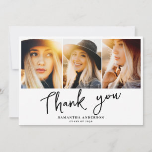 Modern Graduation Photo Thank You Card