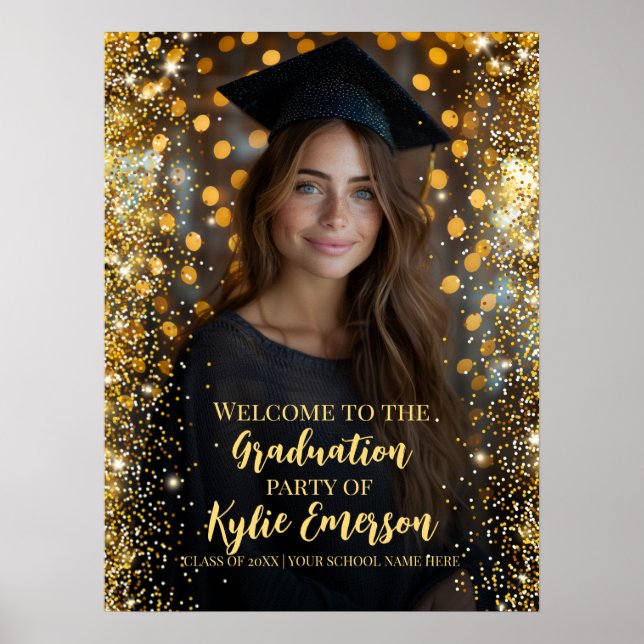 Modern graduation photo welcome sign (Front)