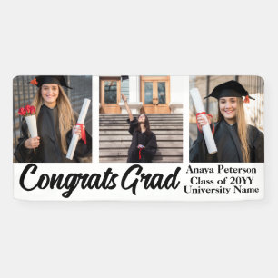 Modern Graduation Script 3 Photos Collage Banner