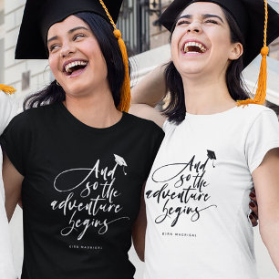 Modern Graduation Script Calligraphy Custom Grad T-Shirt