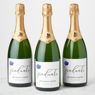 Modern Graduation Script Class of 2025 Sparkling Wine Label