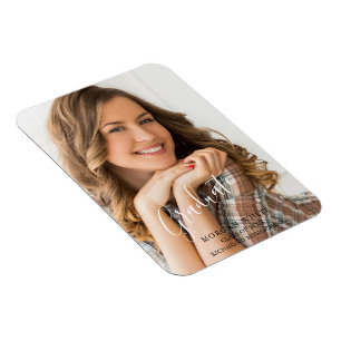 Modern Graduation Script Photo Magnet