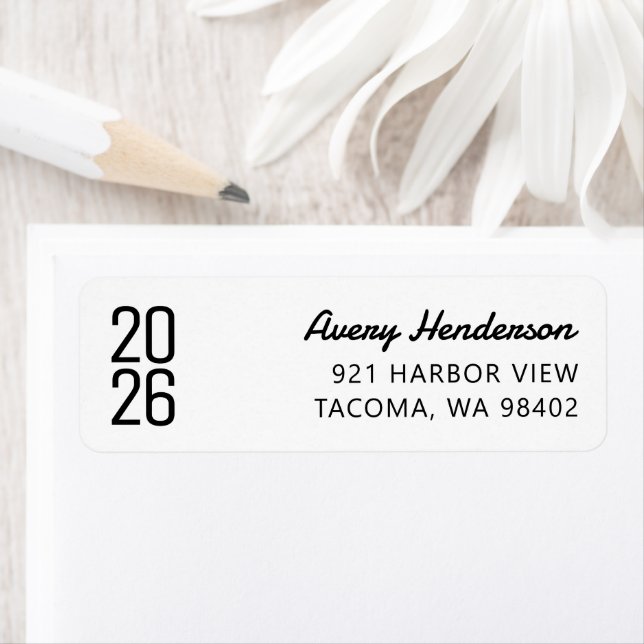Modern Graduation Script Return Address Label (Insitu)