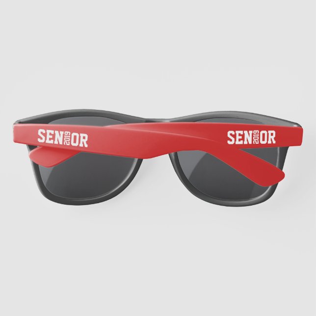 Modern Graduation Senior Block Letter Sunglasses (Back)