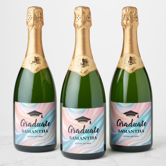Modern  Graduation  Sparkling Wine Label (Bottles)