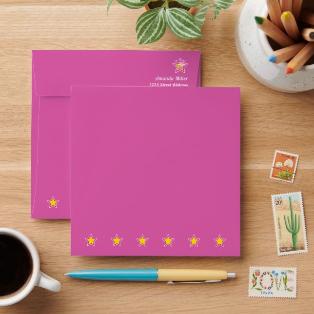 Modern Graduation Super Grad Pink Editable Envelope (Desk)