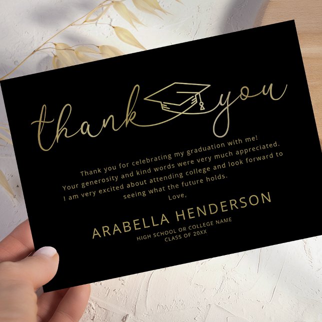 Modern Graduation Thank You Card (Creator Uploaded)