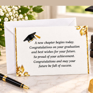Modern Graduation Thank You Card Elegant Class of