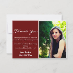 Modern Graduation Thank You Grad Photo Card