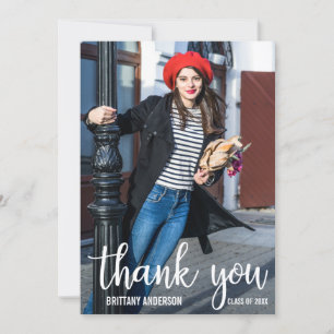 Modern Graduation Thank You Graduate Photo Card