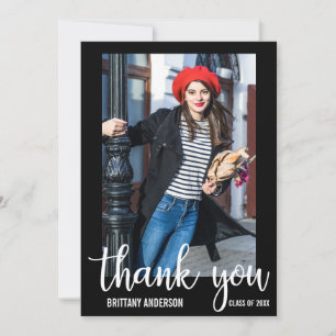 Modern Graduation Thank You Graduate Photo Card WB