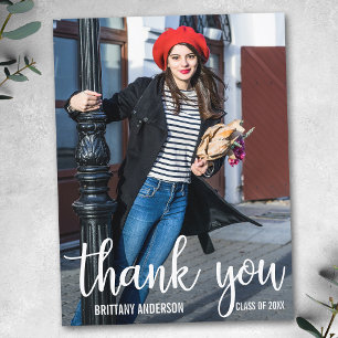 Modern Graduation Thank You Graduate Photo Postcard