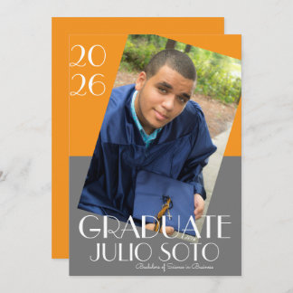 Modern Graduation Typography 2026 Photo Invitation