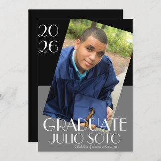 Modern Graduation Typography 2026 Photo Invitation