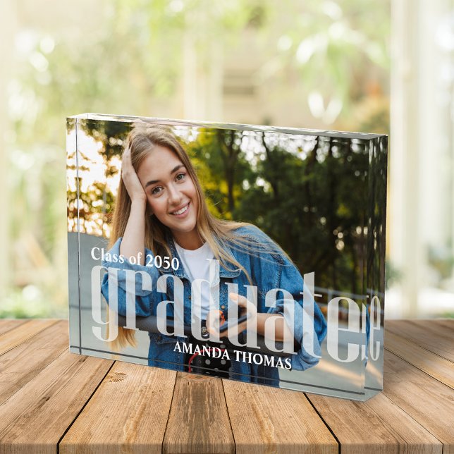 Modern Graduation Typography Acrylic Block (Creator Uploaded)