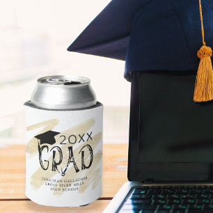 Modern Graduation Typography GRAD Custom Colours Can Cooler