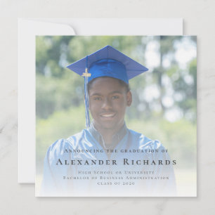 Modern Graduation Typography Photo Announcement