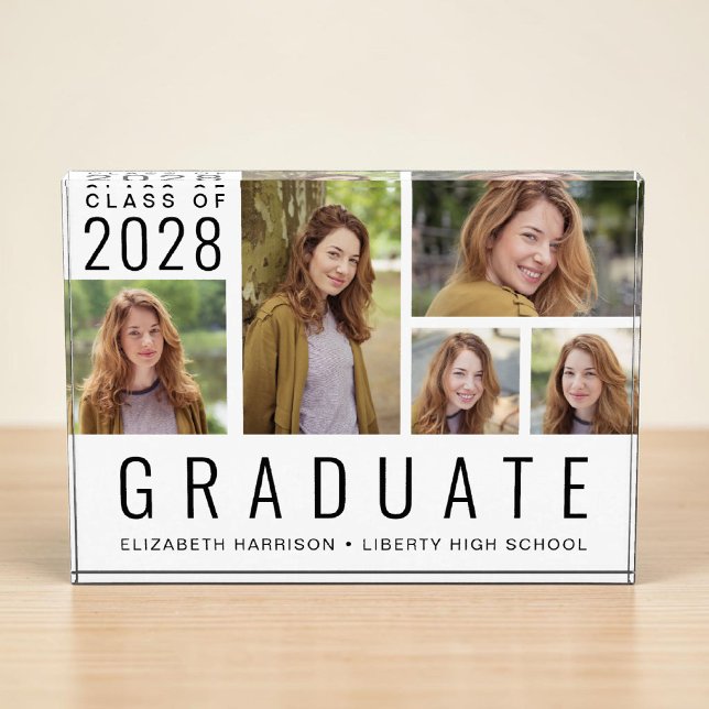 Modern Graduation White Photo Block (Modern Graduation White Photo Block)
