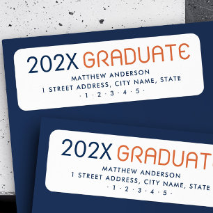 Modern graduation year graduate return address label