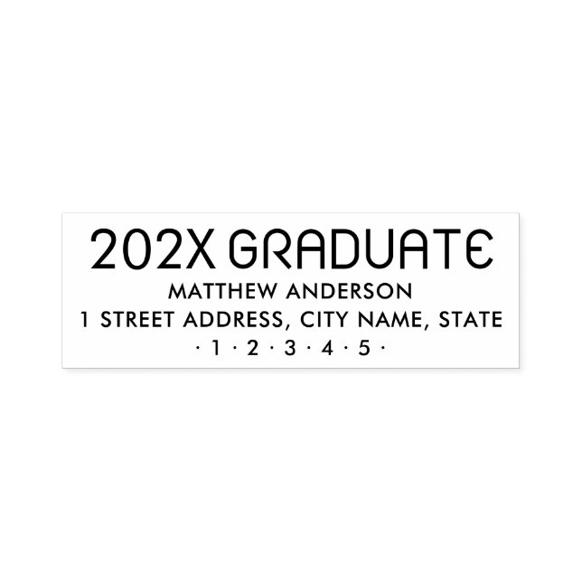 Modern graduation year graduate return address self-inking stamp (Design)