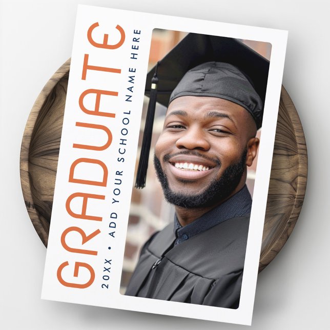 Modern graduation year photo graduate thank you card (Modern graduation year photo graduate thank you card)