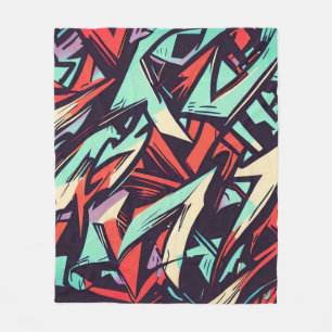 Modern Graffiti Fleece Blanket