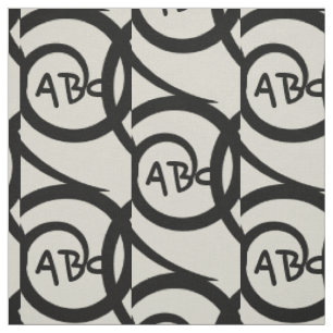 Modern Graffiti Monogram Spiral Pattern Fabric