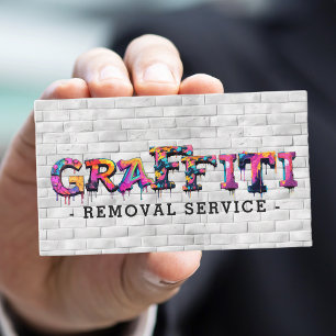 Modern Graffiti Removal Service Business Card