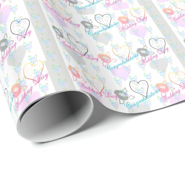 Modern Graffiti Style Wedding Shower Gift Wrap (Roll Corner)