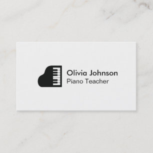 Modern Grand Piano Music Teacher Business Card