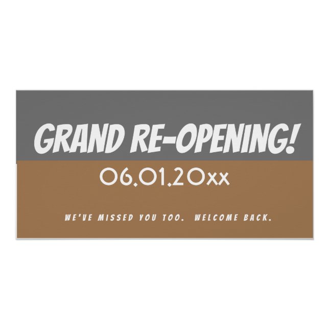 Modern Grand Reopening Business Sign (Front)