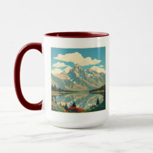 Modern Grand Teton Alpine Zen Personalised Mug