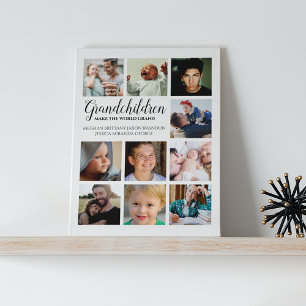 Modern   Grandchildren   Photo Collage Plaque