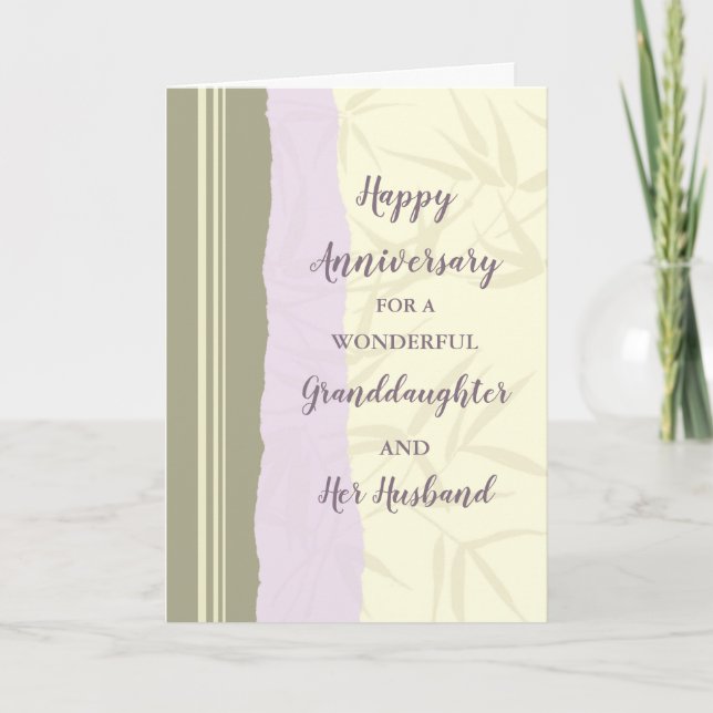 Modern Granddaughter and Her Husband Anniversary Card (Front)