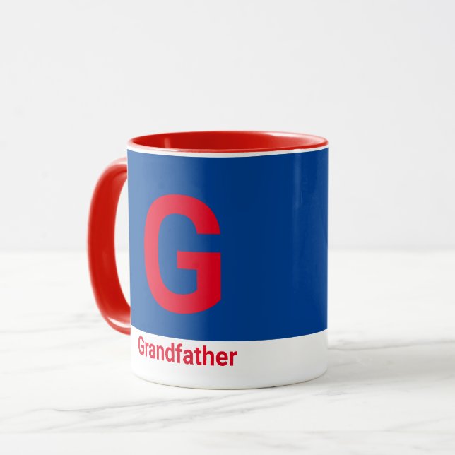Modern Grandfather Letter Coffee Mug (Front Left)