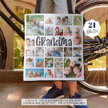 Modern Grandma 21 Photo Collage Custom Colour Tote Bag<br><div class="desc">Modern Grandma 21 Photo Collage Custom Colour Tote Bag. Create a photo collage tote bag for GRANDMA to show off her grandchildren utilising this easy-to-upload photo collage template with 21 pictures in various shapes and sizes and a modern, fun typography for the title in your choice of colours for the...</div>