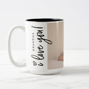 Modern Grandma I love you Photo from baby Custom  Two-Tone Coffee Mug