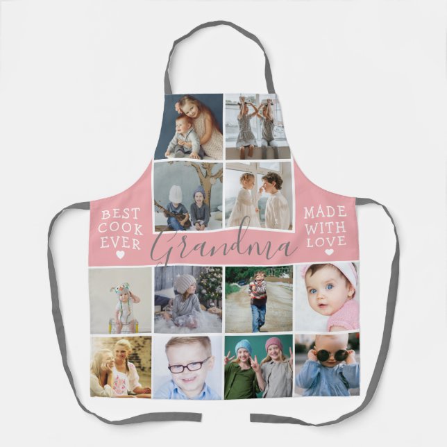 Modern Grandma Photo Collage All Over Print Apron (Front)