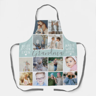 Modern Grandma Photo Collage All Over Print Apron