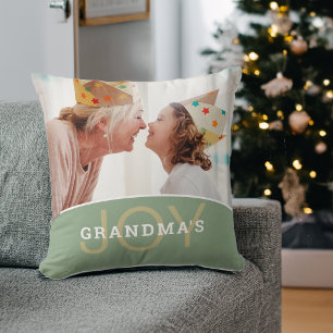 Modern Grandma's Joy 2 Photos Cushion