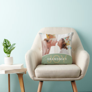 Modern Grandma's Joy 2 Photos Cushion