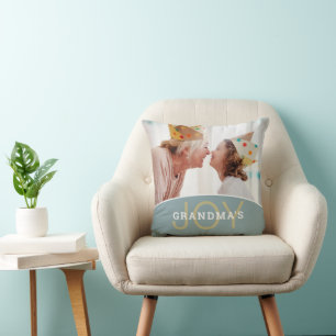 Modern Grandma's Joy 2 Photos Cushion