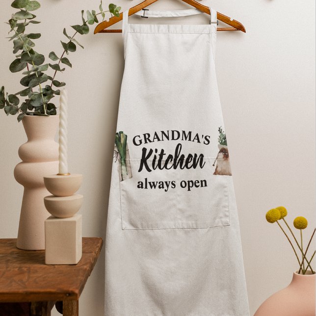 Modern Grandma's Kitchen Is Always Open Best Gift Apron (Creator Uploaded)