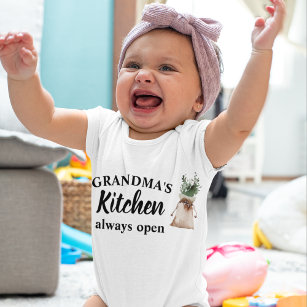 Modern Grandma's Kitchen Is Always Open Best Gift Baby Bodysuit